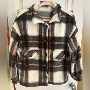 Plaid Jacket - Black, White, Pink